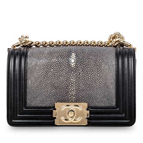 chanel boy stingray black|Chanel black handbags.